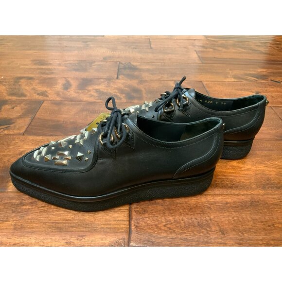 Valentino Black Leather Rockstub Platform Loafers NEW $995, Size 38 (EU) 8 (US) - Picture 5 of 10